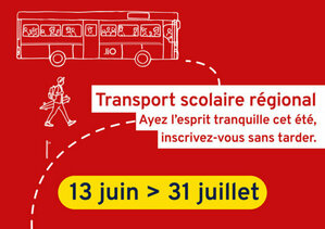 Transport Scolaire inscription du 13 juin au 31 juillet 2022